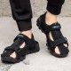 Men Breathable Anti Collision Toe Adjustable Hook Loop Sandals