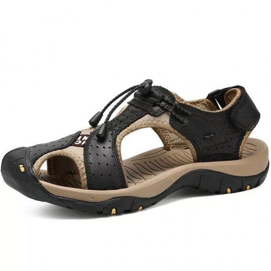 Men Breathable Comfy Wear Resistance Outsole Outdoor Sandals Hook Loop Shoes