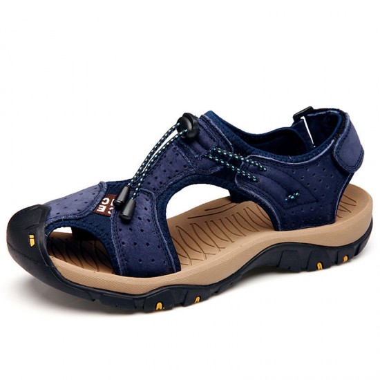 Men Breathable Comfy Wear Resistance Outsole Outdoor Sandals Hook Loop Shoes