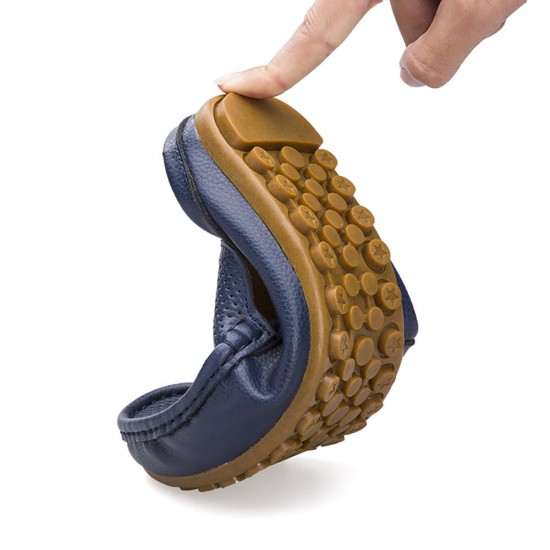 Men Breathable Cowhide Slip Resistant Soft Soles Casual Slippers