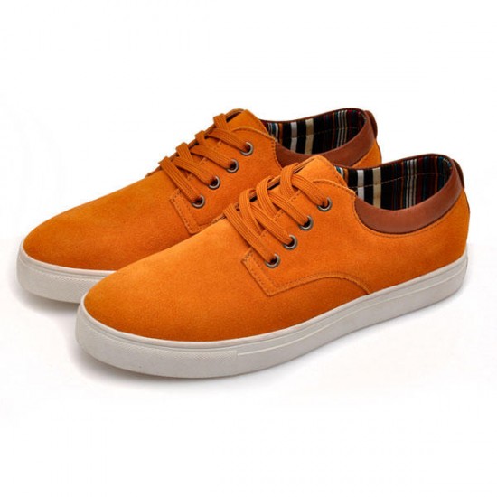 Big Size Men's lace up Suede Casual Flat Low Top  Sneakers Shoes