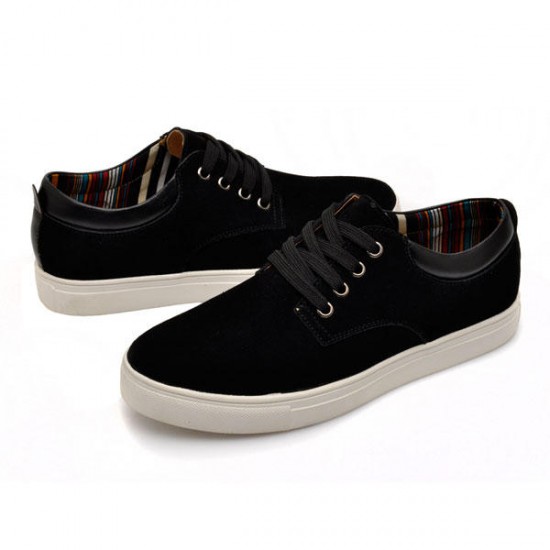 Big Size Men's lace up Suede Casual Flat Low Top  Sneakers Shoes