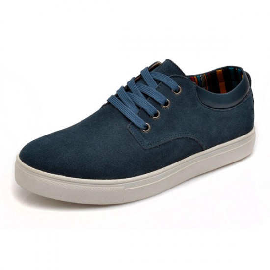 Big Size Men's lace up Suede Casual Flat Low Top  Sneakers Shoes