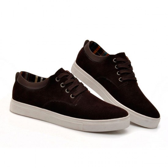 Big Size Men's lace up Suede Casual Flat Low Top  Sneakers Shoes