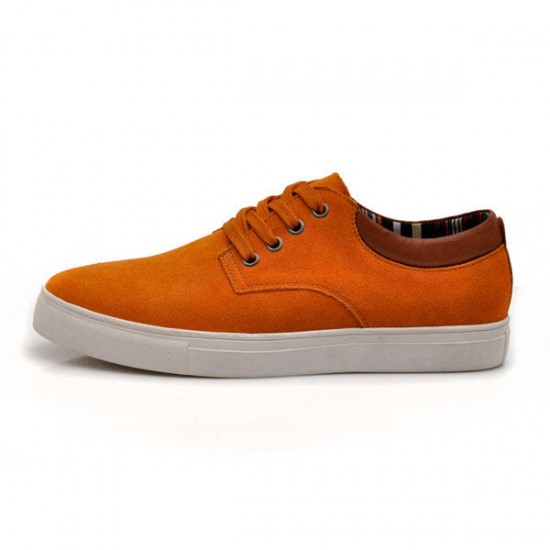 Big Size Men's lace up Suede Casual Flat Low Top  Sneakers Shoes