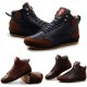 Comfy Men Casual Leather High Top Sneakers Ankle Boots Lace Up Shoes