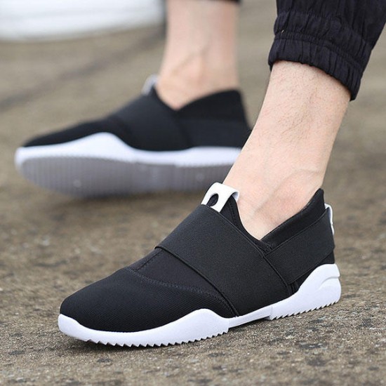 Men Breathable Elastic Bnad Slip On Casual Sneakers