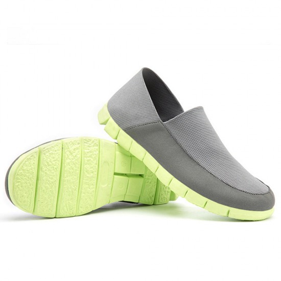 Men Breathable Mesh Cloth Slip On Flat Sneakers Lightweight Soft Sole Shoes