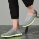 Men Breathable Mesh Cloth Slip On Flat Sneakers Lightweight Soft Sole Shoes