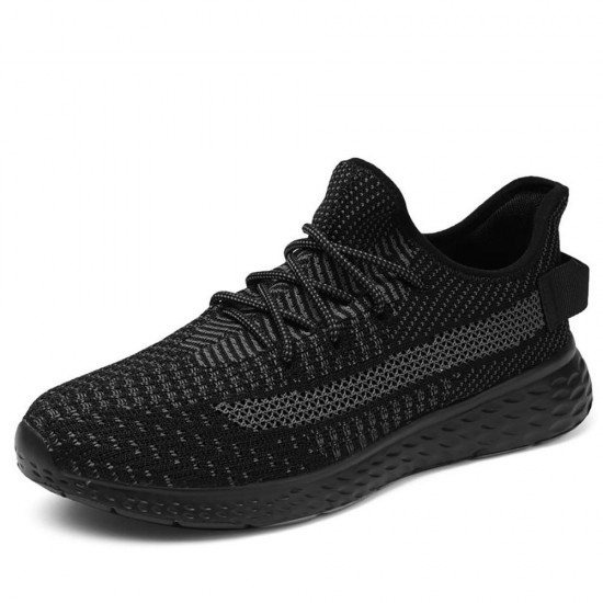 Men Breathable Mesh Knitted Running Soft Sport Sneakers