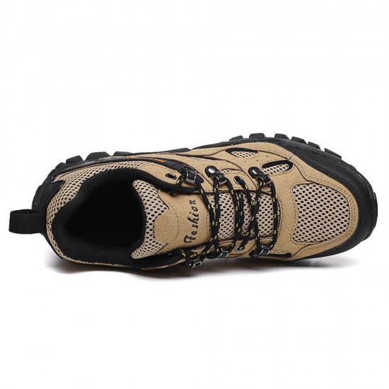 Men Breathable Mesh Outdoor Hiking Slip Resistant Lace Up Sneakers