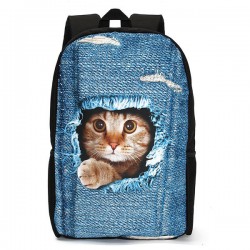 3D Cat Backpack Dog Pattern Denim School Book Bags Travel Bags 3D Cat Backpack Dog Pattern Denim School Book Bags Travel Bags
