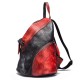 Brenice Cowhide Women Backpack Retro Fashion Buckle Contrast Color Book Bag