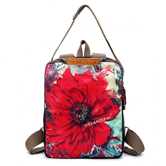 Brenice National Flower Handbags Multifuntion Shoulder Bags Backpack