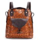 Brenice Women Multi-function Genuine Leather Women Vintage Embossed Shoulder Bag Backpack