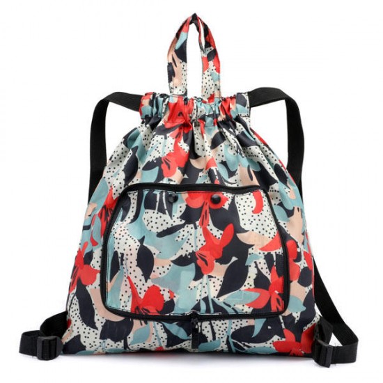 Foldable Light Weight Large-capacity Handbags Nylon Print Backpack