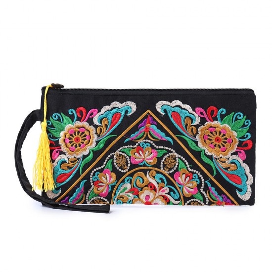 Ethnic Embroidery Flowers Bag Clutch Bag Purse For Women