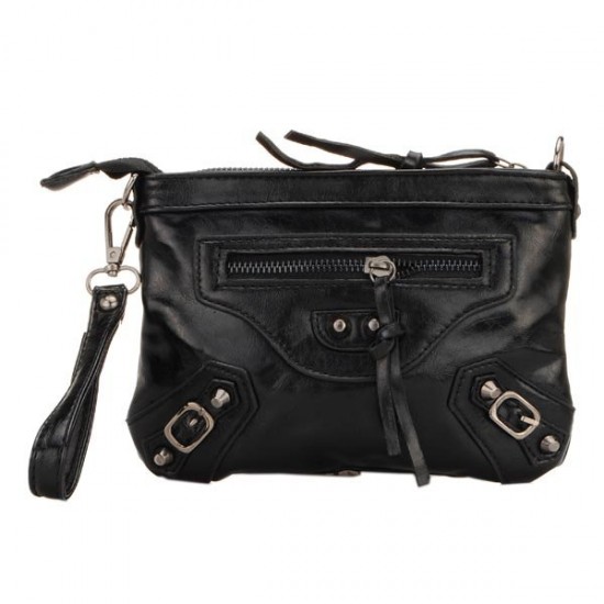 Fashion Pu Leather Rivets Motorcycle Small Bag Women Clutch Bag