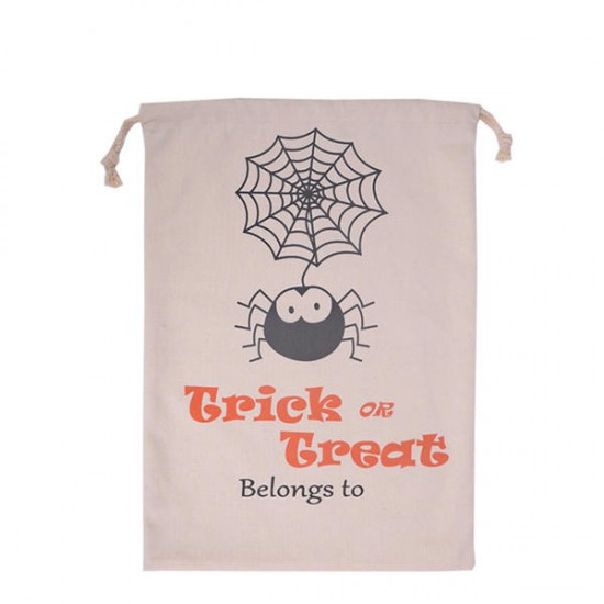 Halloween Bag Canvas Party Halloween Sacks Drawstring Candy Gifts Bag