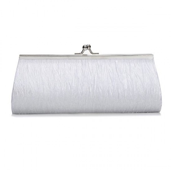 New Elegant Satin Pleated Bridal Evening Clutch Handbag