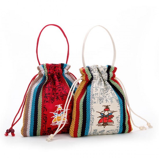 Women Ethnic Characteristics Lovely Canvas Mobile Change Bag Clutch Bag Handbag