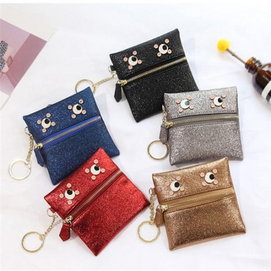 Cartoon Eyes Pearlite Layer Coin Bags Card Holde Key Bags Purse