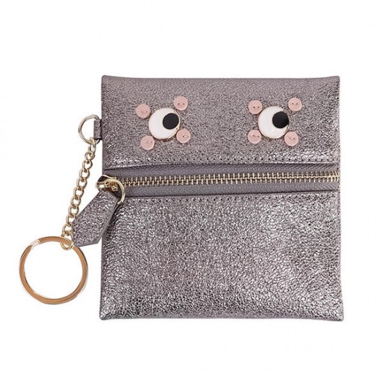 Cartoon Eyes Pearlite Layer Coin Bags Card Holde Key Bags Purse