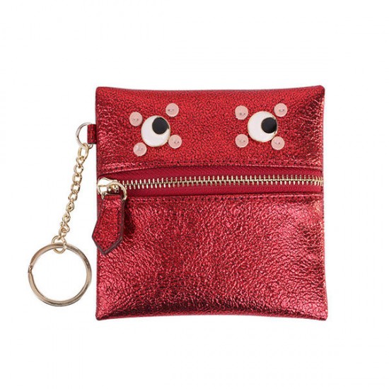 Cartoon Eyes Pearlite Layer Coin Bags Card Holde Key Bags Purse