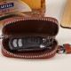 Genuine Leather Key Holder Zipped Key Pouch Keychain Auto Car Key Case Bag