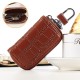 Genuine Leather Key Holder Zipped Key Pouch Keychain Auto Car Key Case Bag