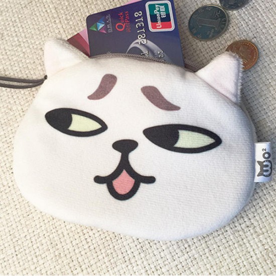Women 3D Cat Face Coin Bags Girls Zipper Animal Case Money Wallet