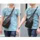 Men Women Genuine Leather Chest Bag Fashion Retro Casual Crossbody Bag with 3 Colors