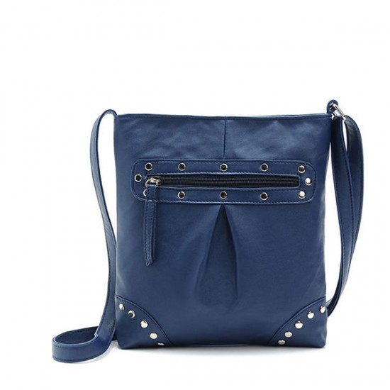 Women Rivet Design Vintage Crossbody Bag Casual Shoulder Bag