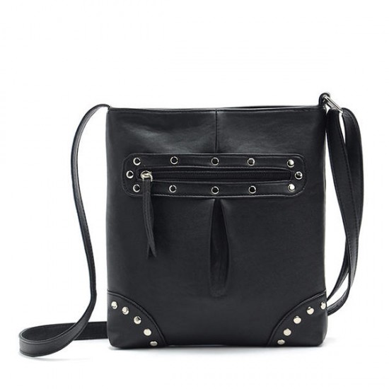 Women Rivet Design Vintage Crossbody Bag Casual Shoulder Bag