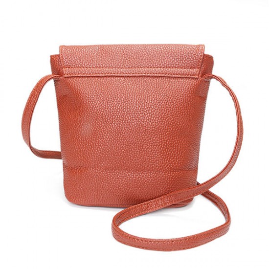 Women Stylish Pure Color Bucket Bag 5.5inch Phone Bag Shoulder Bag Crossbody Bag