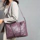 2 PCS Women Soft Faux Leather Large Capacity Tote Bag Solid Casual Crossbody Bag Handbag