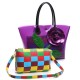 2 Pcs Women Flower Design Tote Bags Transparent Shoulder Bags Elegant Party Bags
