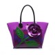 2 Pcs Women Flower Design Tote Bags Transparent Shoulder Bags Elegant Party Bags