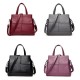 3 Main Pockets Women Casual PU Leather Handbag Crossbody Bag