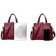 3 Main Pockets Women Casual PU Leather Handbag Crossbody Bag