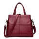 3 Main Pockets Women Casual PU Leather Handbag Crossbody Bag