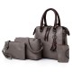 4 PCS Women Faux Leather Handbag Vintage Multi-function Crossbody Bag