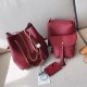 4 Pieces Women Litchi Pattern Pu Leather Casual Crossbody Bag