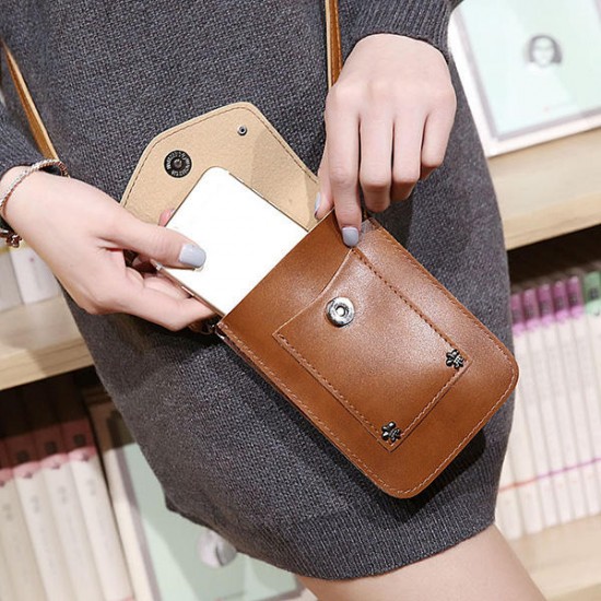 4PCS PU Leather Stylish Handbag Phone Bag Wallet Card Holder