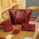 4PCS PU Leather Stylish Handbag Phone Bag Wallet Card Holder