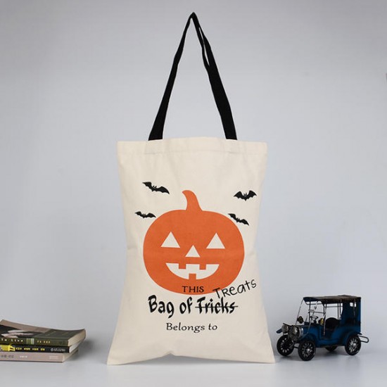 Halloween Bag Canvas Party Halloween Handbag Pumpkin Candy Gifts Bag