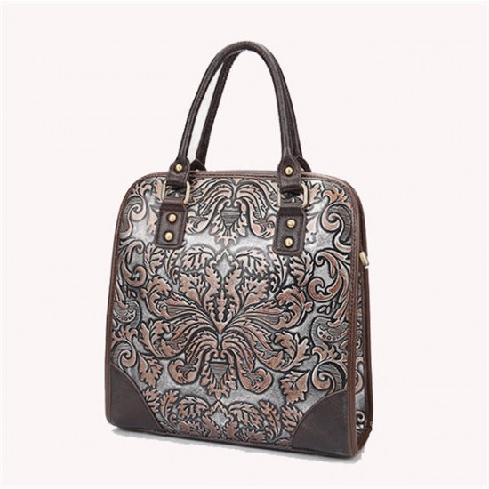 National Style Flower Embossment Shoulder Bag Elegant Crossbody Bag Handbag For Women