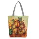 Women Canvas Elephant Print Shoulder Bag Casual Tote Bag Handbag
