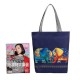 Women Canvas Elephant Print Shoulder Bag Casual Tote Bag Handbag