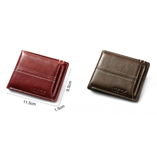 12 Card Slots Men Women Genuine Leather Cowhide Card Holder Wallet